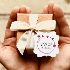 Etiquetas Para Lembrancinhas Casamento de Monograma da Verruga Simples do Coraç