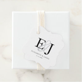 Etiquetas Para Lembrancinhas Casamento de Monograma de Ampersand Clássico Elega
