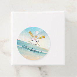 Etiquetas Para Lembrancinhas Casamento de Oars de Praia de Watercolor