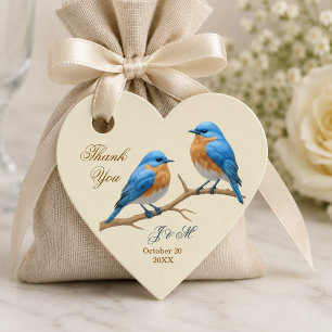 Etiquetas Para Lembrancinhas Casamento de Pássaros Azuis Românticos Pastel de M