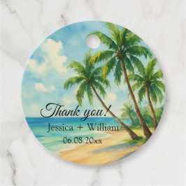 Etiquetas Para Lembrancinhas Casamento de Praia da Ilha Tropical Ocean Obrigado