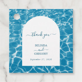 Etiquetas Para Lembrancinhas Casamento de Praia do Oceano Azul Moderno com Aqua