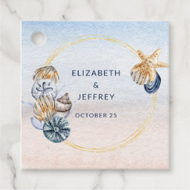 Etiquetas Para Lembrancinhas Casamento de Praia Rustic Seashells Ocean Sea Summ