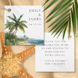 Etiquetas Para Lembrancinhas Casamento de Praia Tropical de Modern Watercolor