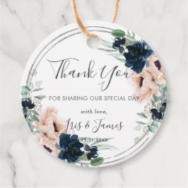 Etiquetas Para Lembrancinhas Casamento De Prata Floral Do Rosa Blush Obrigado