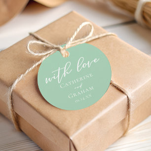 Etiquetas Para Lembrancinhas Casamento de primavera de Script Branco Verde de C