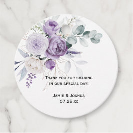 Etiquetas Para Lembrancinhas Casamento de Rosa Branca com Roxos lavandas