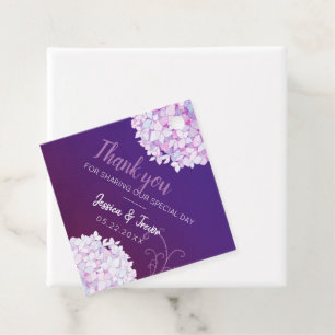 Etiquetas Para Lembrancinhas Casamento de Roxo Hydrangea Blooms