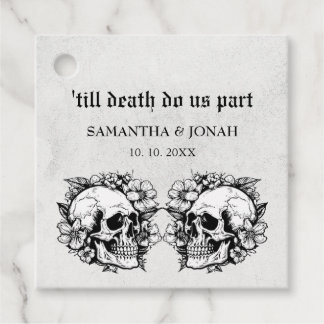 Etiquetas Para Lembrancinhas Casamento de Skulls Florais Gothic