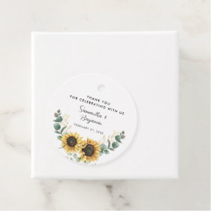 Etiquetas Para Lembrancinhas Casamento de Sunflower Bloom Eucalyptus