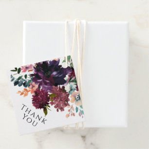 Etiquetas Para Lembrancinhas Casamento De Teal Floral De Roxo, Burgundy Obrigad