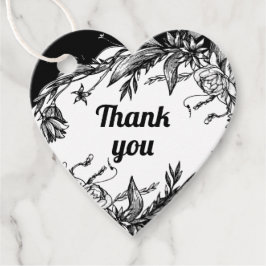 Etiquetas Para Lembrancinhas Casamento de tipografia floral branca, preto Obrig