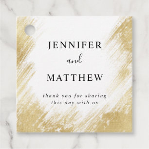 Etiquetas Para Lembrancinhas Casamento de Traço de Pincel Dourado