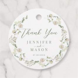 Etiquetas Para Lembrancinhas Casamento de Verão Floral Elegante Greenery Obriga