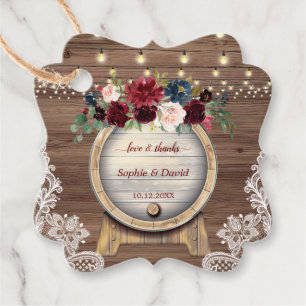 Etiquetas Para Lembrancinhas Casamento De Vinho Floral De Barril De Vinha De Qu
