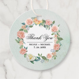 Etiquetas Para Lembrancinhas Casamento de Watercolor Floral Wreath Obrigado Per