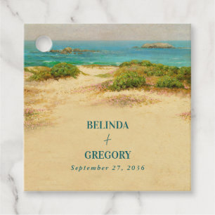 Etiquetas Para Lembrancinhas Casamento Destino à Beira-Mar com Aquarela