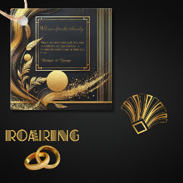 Etiquetas Para Lembrancinhas casamento do 1920 de ouro negro vintage