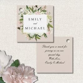 Etiquetas Para Lembrancinhas Casamento do Jardim de Pedônia de Blush Branco Ele