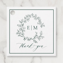 Etiquetas Para Lembrancinhas Casamento do Moderno Emerald Green Leafy Crest Mon