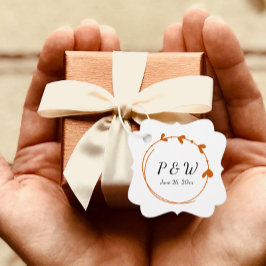 Etiquetas Para Lembrancinhas Casamento do Monograma da Terra Simples do Coração