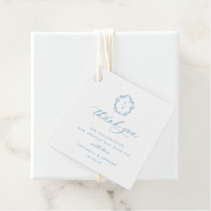 Etiquetas Para Lembrancinhas Casamento Do Monograma De Pé Azul Claro Obrigado