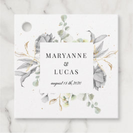 Etiquetas Para Lembrancinhas casamento do monograma floral prateado