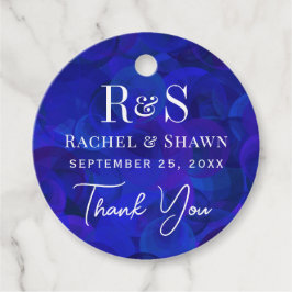Etiquetas Para Lembrancinhas Casamento do Monograma Moderno do Chic Azul Elegan