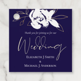 Etiquetas Para Lembrancinhas Casamento Dourado Azul-Marinho Elegante