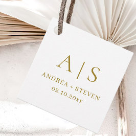 Etiquetas Para Lembrancinhas Casamento Dourado com o Monograma