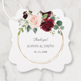 Etiquetas Para Lembrancinhas Casamento Dourado das Flores Azuis Rosa-Brilhante