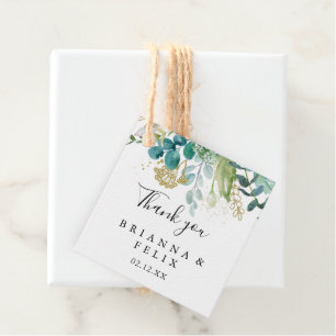 Etiquetas Para Lembrancinhas Casamento Dourado de Verde Tropical