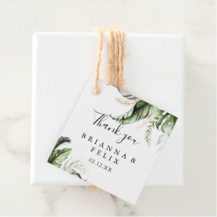 Etiquetas Para Lembrancinhas Casamento Dourado de Verde Tropical