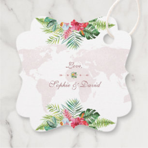 Etiquetas Para Lembrancinhas Casamento Dourado do Mundo Tropical Elegante