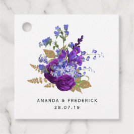 Etiquetas Para Lembrancinhas Casamento Dourado e roxo de ameixa profunda