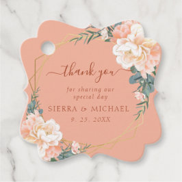 Etiquetas Para Lembrancinhas Casamento Dourado Floral Chic Terracotta Blush Pea