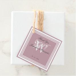 Etiquetas Para Lembrancinhas Casamento Dusty Pink Chic Branco Monograma Agradec