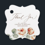 Etiquetas Para Lembrancinhas Casamento Elegante De Flores Laranja Obrigado<br><div class="desc">Telas florais de favoritos de casamento</div>