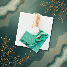 Etiquetas Para Lembrancinhas Casamento Elegante de Teal Marble Watercolor