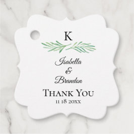 Etiquetas Para Lembrancinhas Casamento Elegante Monograma Greenery