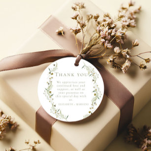 Etiquetas Para Lembrancinhas Casamento Elegante Olive Wildflower Obrigado