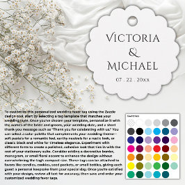 Etiquetas Para Lembrancinhas Casamento Elegante Preto Branco & Data