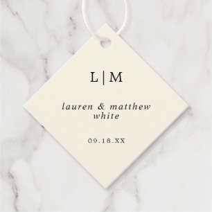 Etiquetas Para Lembrancinhas Casamento Elegante Simples De Creme Monograma