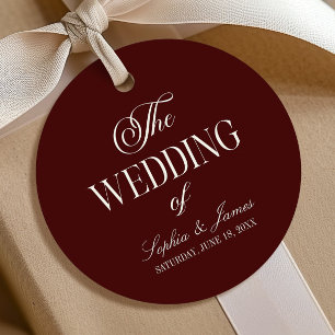 Etiquetas Para Lembrancinhas Casamento Elegante Vintage Marfim Burgundy Escuro