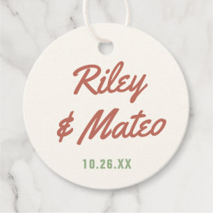 Etiquetas Para Lembrancinhas Casamento em Tons Terrosos Funky Negrito Tipo Mode