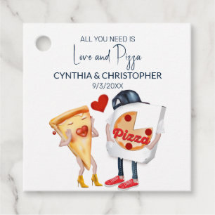 Etiquetas Para Lembrancinhas Casamento Engraçado de Amor e Pizza