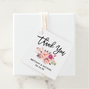 Etiquetas Para Lembrancinhas Casamento Floral Cor-de-Rosa Cor-de-Rosa Muito Obr