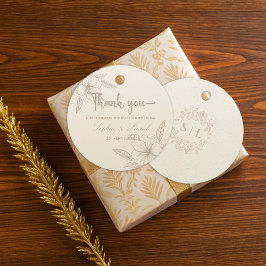 Etiquetas Para Lembrancinhas Casamento Floral de Elegante Minimalista