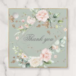 Etiquetas Para Lembrancinhas Casamento Floral de Mola Verde Sage Blush