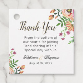 Etiquetas Para Lembrancinhas Casamento Floral de Pêssego Obrigado